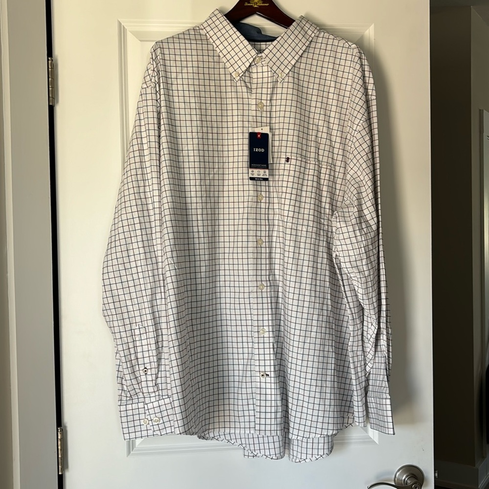 Men’s IZOD Long Sleeved Button Down Shirt, Big And Tall